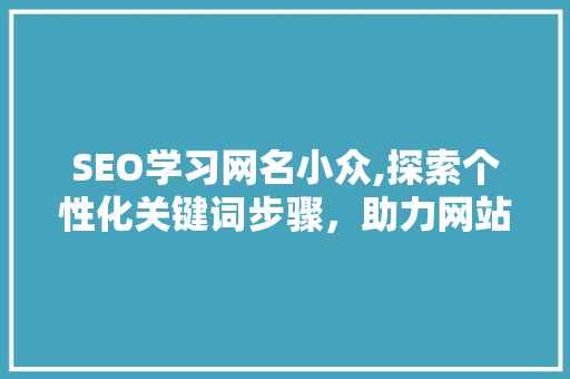 SEO学习网名小众,探索个性化关键词步骤，助力网站优化
