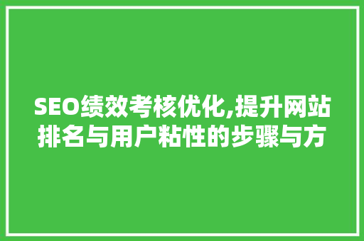 SEO绩效考核优化,提升网站排名与用户粘性的步骤与方法