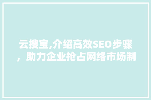 云搜宝,介绍高效SEO步骤，助力企业抢占网络市场制高点 百度算法