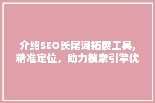 介绍SEO长尾词拓展工具,精准定位，助力搜索引擎优化