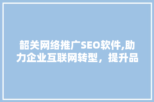 韶关网络推广SEO软件,助力企业互联网转型，提升品牌影响力
