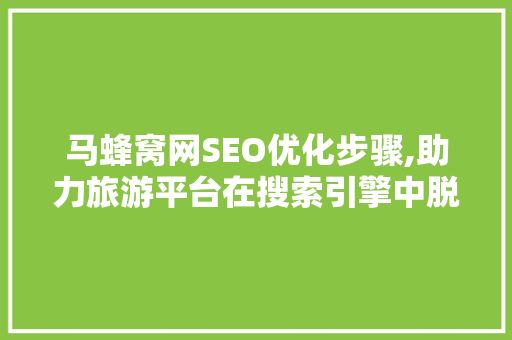 马蜂窝网SEO优化步骤,助力旅游平台在搜索引擎中脱颖而出 360搜优化