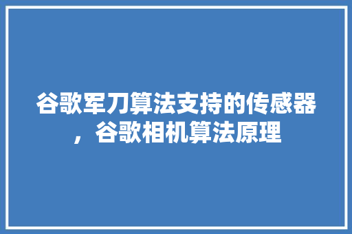 谷歌军刀算法支持的传感器，谷歌相机算法原理 搜狗优化