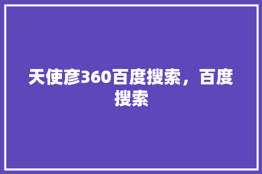 天使彦360百度搜索，百度搜索