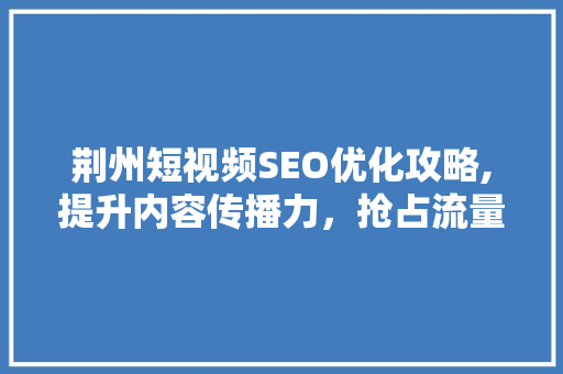 荆州短视频SEO优化攻略,提升内容传播力，抢占流量高地