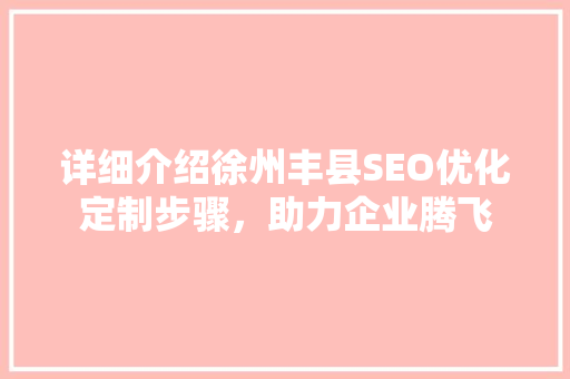 详细介绍徐州丰县SEO优化定制步骤，助力企业腾飞 小程序开发