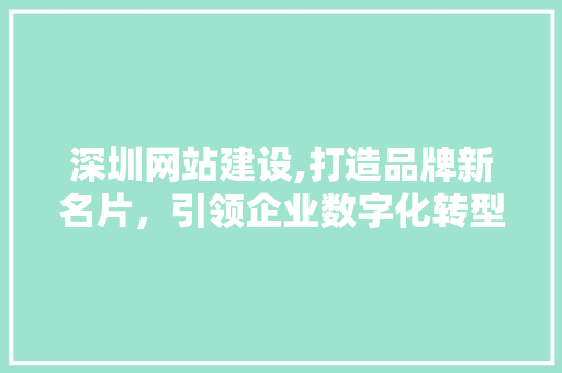 深圳网站建设,打造品牌新名片，引领企业数字化转型