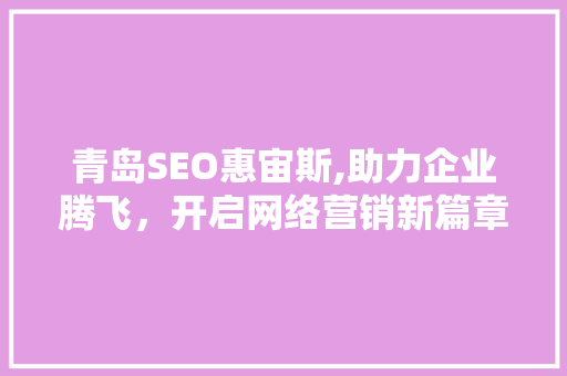 青岛SEO惠宙斯,助力企业腾飞，开启网络营销新篇章