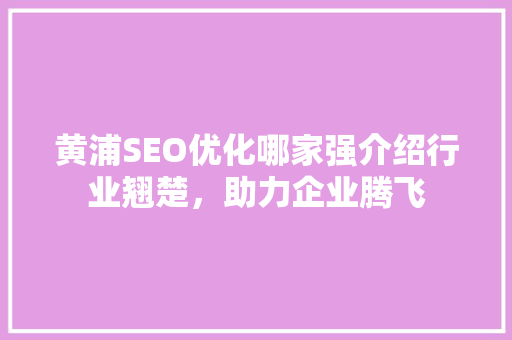 黄浦SEO优化哪家强介绍行业翘楚，助力企业腾飞