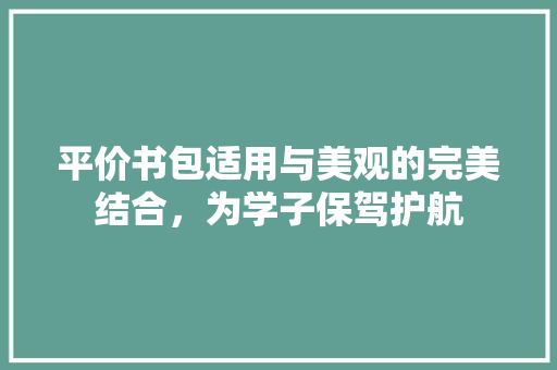 平价书包适用与美观的完美结合，为学子保驾护航 头条优化
