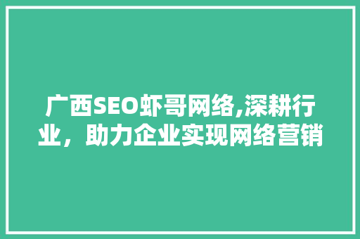 广西SEO虾哥网络,深耕行业，助力企业实现网络营销新突破