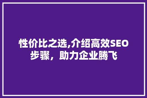 性价比之选,介绍高效SEO步骤，助力企业腾飞 头条优化