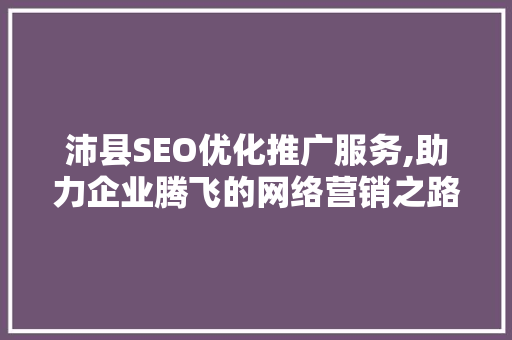 沛县SEO优化推广服务,助力企业腾飞的网络营销之路