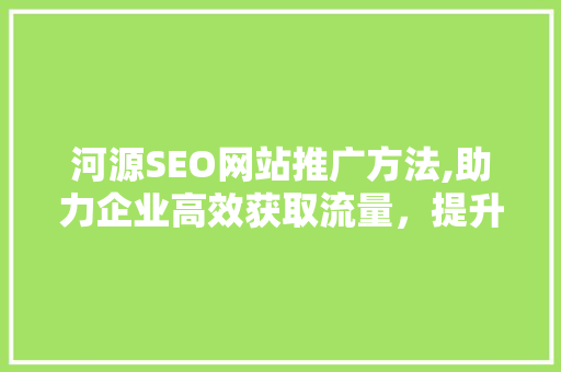 河源SEO网站推广方法,助力企业高效获取流量，提升品牌影响力
