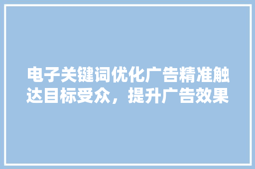 电子关键词优化广告精准触达目标受众，提升广告效果 AI技术学习