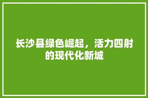 长沙县绿色崛起，活力四射的现代化新城 百度算法