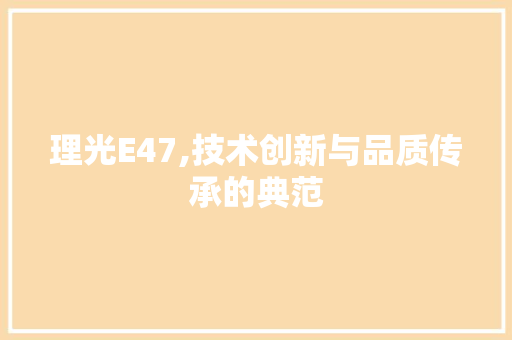 理光E47,技术创新与品质传承的典范