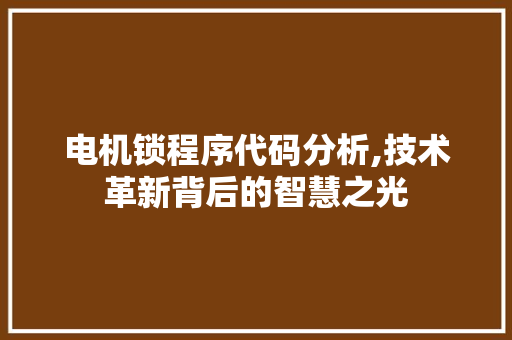 电机锁程序代码分析,技术革新背后的智慧之光 电机锁程序代码分析,技术革新背后的智慧之光 360搜优化