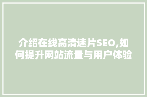 介绍在线高清迷片SEO,如何提升网站流量与用户体验 小程序开发