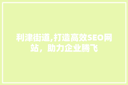 利津街道,打造高效SEO网站，助力企业腾飞