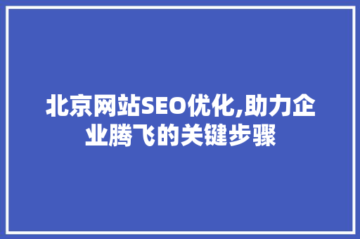 北京网站SEO优化,助力企业腾飞的关键步骤