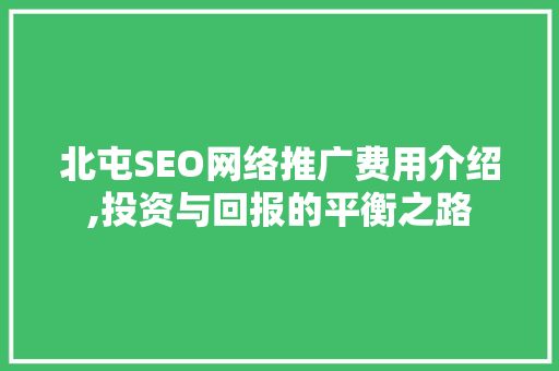 北屯SEO网络推广费用介绍,投资与回报的平衡之路 AI技术学习