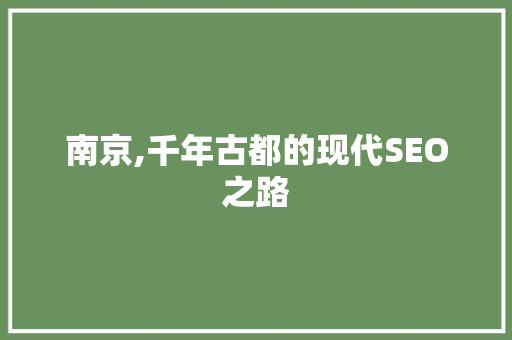 南京,千年古都的现代SEO之路