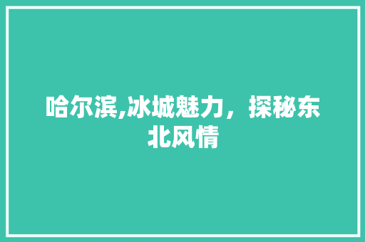 哈尔滨,冰城魅力，探秘东北风情