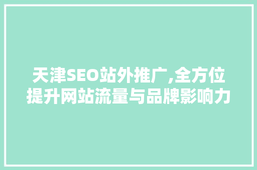 天津SEO站外推广,全方位提升网站流量与品牌影响力