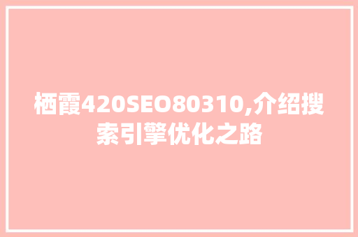栖霞420SEO80310,介绍搜索引擎优化之路 百度算法