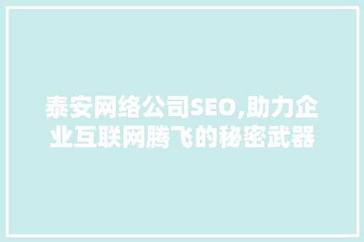 泰安网络公司SEO,助力企业互联网腾飞的秘密武器