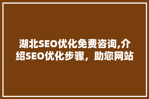 湖北SEO优化免费咨询,介绍SEO优化步骤，助您网站排名跃升！