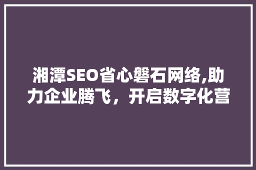 湘潭SEO省心磐石网络,助力企业腾飞，开启数字化营销新篇章