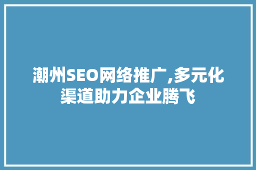 潮州SEO网络推广,多元化渠道助力企业腾飞 百度算法