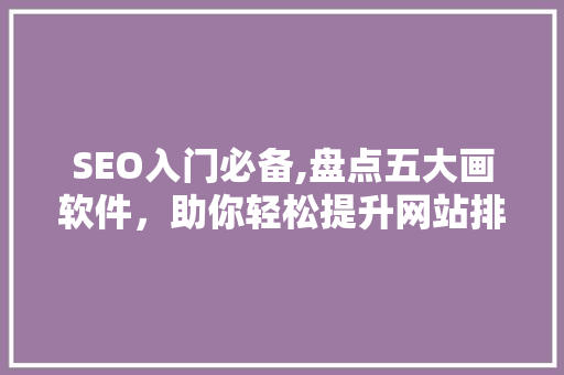 SEO入门必备,盘点五大画软件，助你轻松提升网站排名
