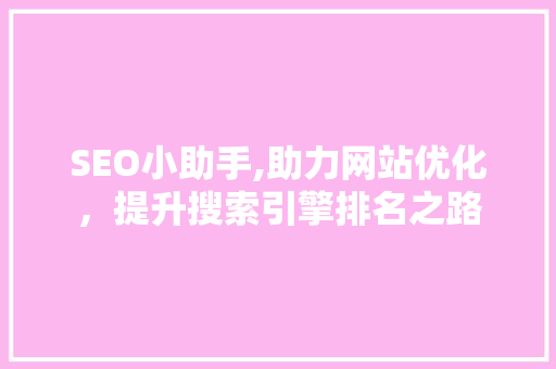 SEO小助手,助力网站优化，提升搜索引擎排名之路 英文谷歌算法
