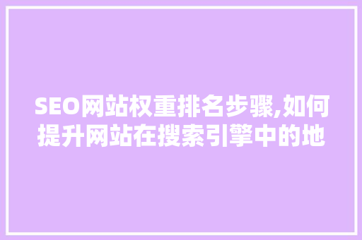 SEO网站权重排名步骤,如何提升网站在搜索引擎中的地位