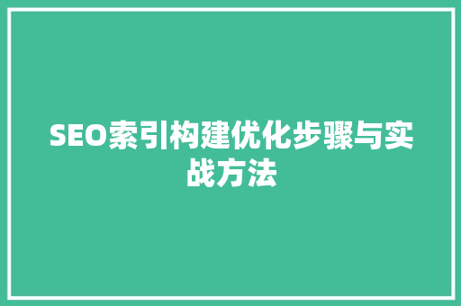 SEO索引构建优化步骤与实战方法