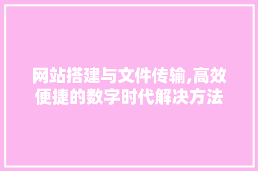 网站搭建与文件传输,高效便捷的数字时代解决方法