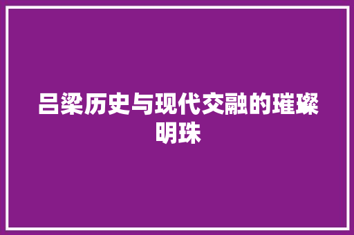 吕梁历史与现代交融的璀璨明珠