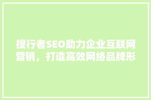 搜行者SEO助力企业互联网营销，打造高效网络品牌形象