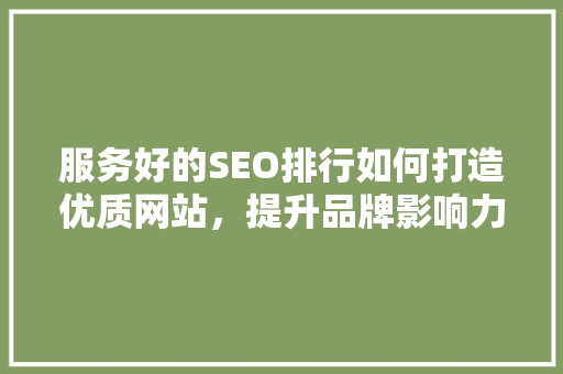 服务好的SEO排行如何打造优质网站，提升品牌影响力