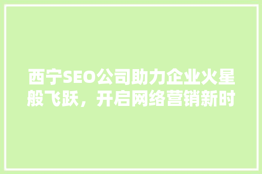 西宁SEO公司助力企业火星般飞跃，开启网络营销新时代