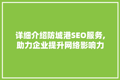 详细介绍防城港SEO服务,助力企业提升网络影响力