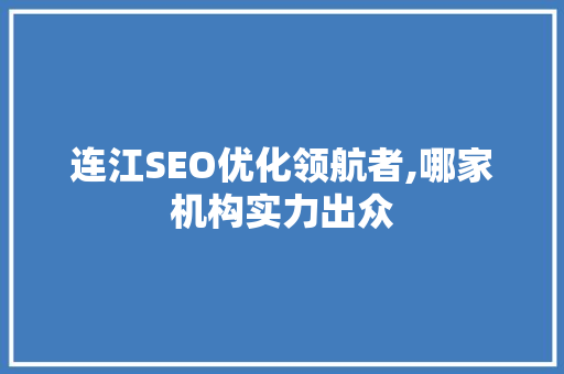 连江SEO优化领航者,哪家机构实力出众