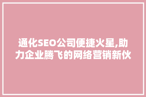 通化SEO公司便捷火星,助力企业腾飞的网络营销新伙伴