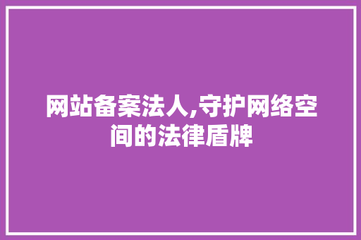 网站备案法人,守护网络空间的法律盾牌