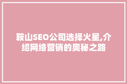 鞍山SEO公司选择火星,介绍网络营销的奥秘之路