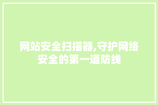 网站安全扫描器,守护网络安全的第一道防线 网站安全扫描器,守护网络安全的第一道防线 英文谷歌算法