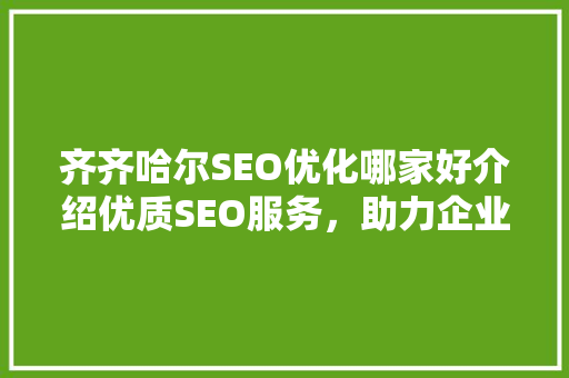 齐齐哈尔SEO优化哪家好介绍优质SEO服务，助力企业腾飞 百度算法